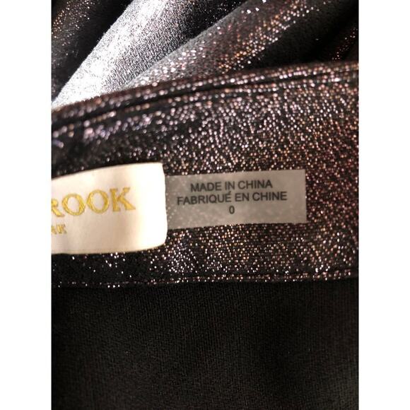 Ramy Brook Saylor Pant Glitter High Rise Skinny Leg Metallic Evening Black 0 - Picture 11 of 12